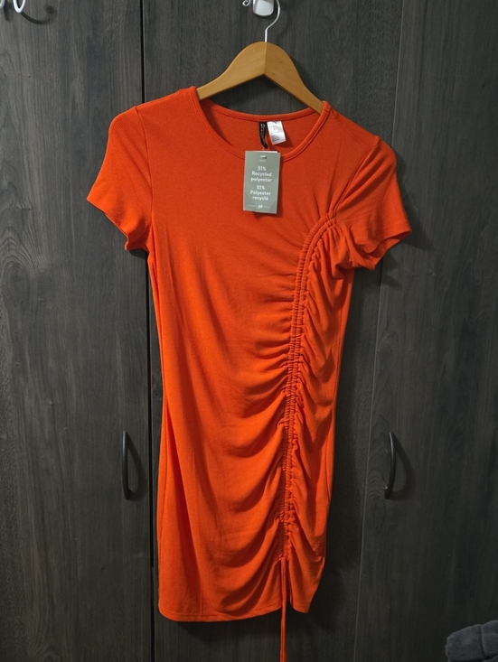 Divided Dresses & Skirts - Divided Orange Ruched Side Mini Dress